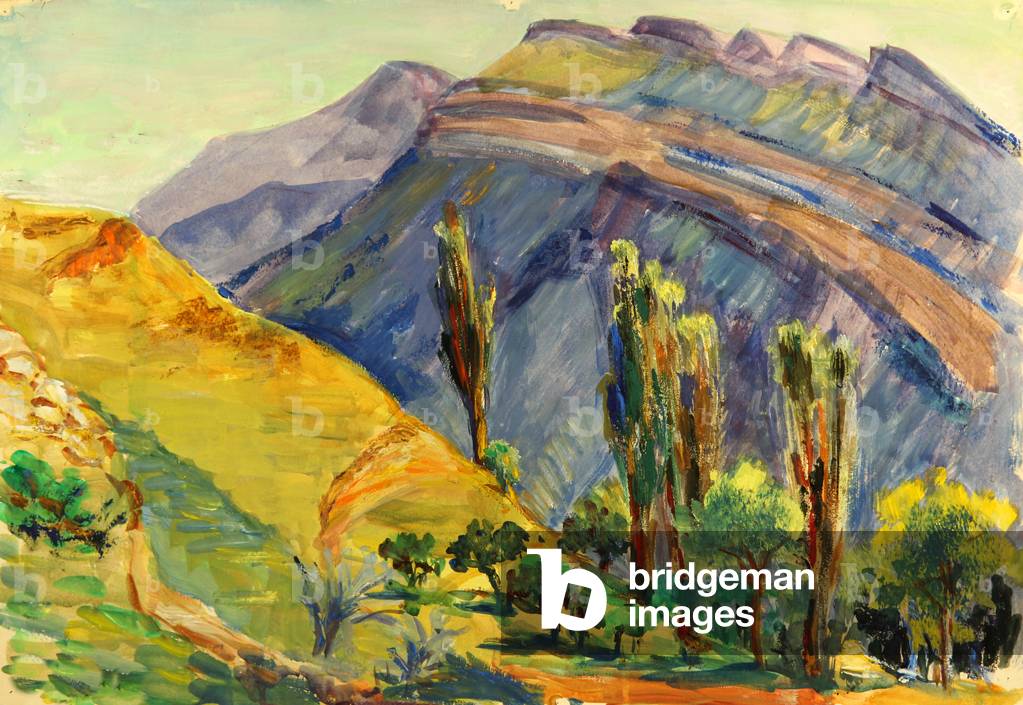 Paesaggio a Gurzuf, 1960 (tempera su carta)