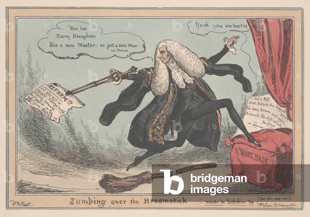 Saltando sopra il manico di scopa - Measter be Yorkshire too, 1830 (incisione colorata)