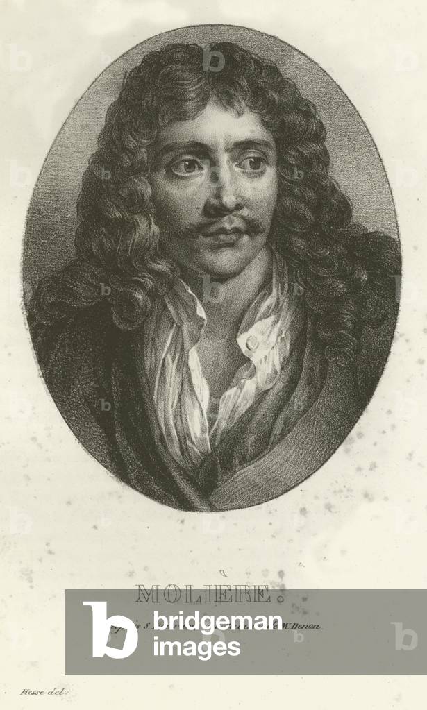 Moliere (gravure) 1801 par French School, b/w