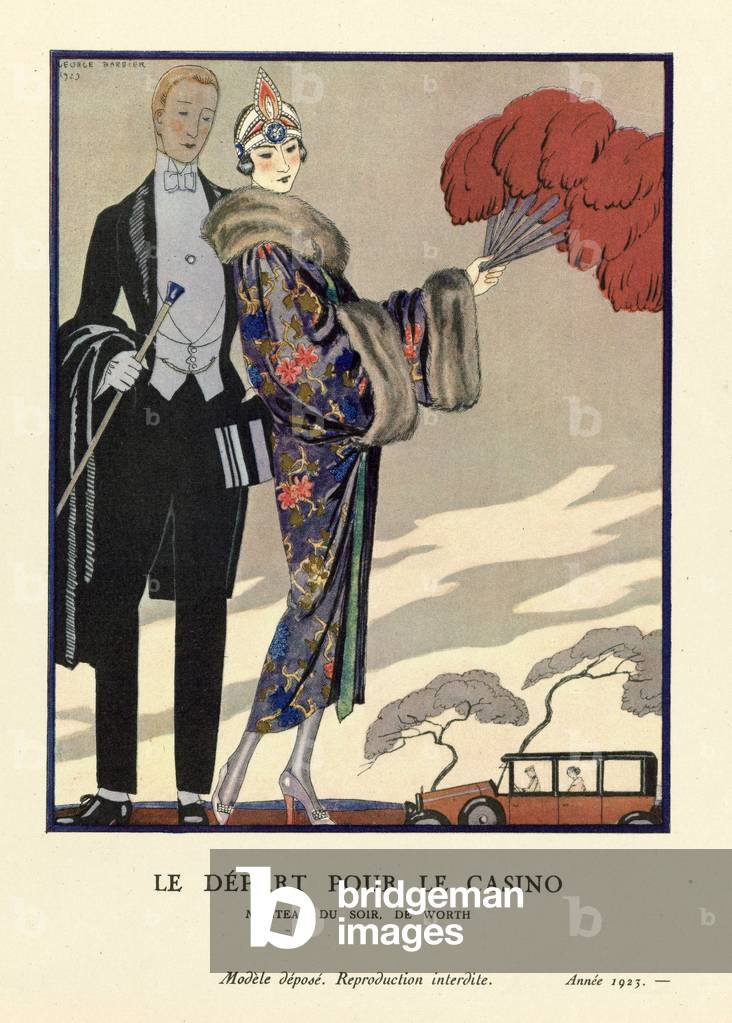 Le Départ pour le Casino, pub. 1923 (stampa pochoir)