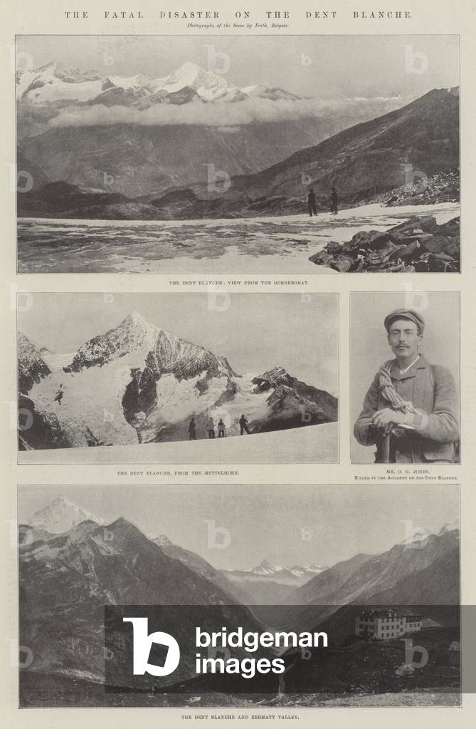 Bild von Druck "Die tödliche Katastrophe auf der Dent Blanche (s/w Foto)" 1899 von English Photographer
