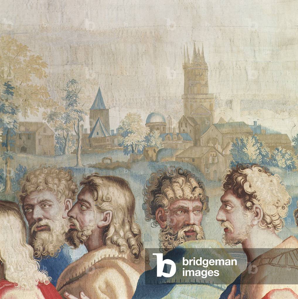 Wandteppich mit der Darstellung der Apostelgeschichte, der Berufung des Heiligen Paulus (Detail der Köpfe der 