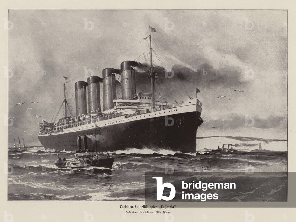 RMS Lusitania (litho)