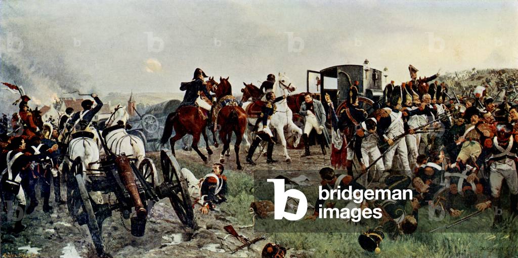 Bild von Druck "Am Abend der Schlacht von Waterloo" 1801