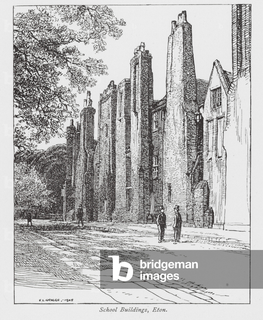 Bâtiments scolaires, Eton (lithographie)