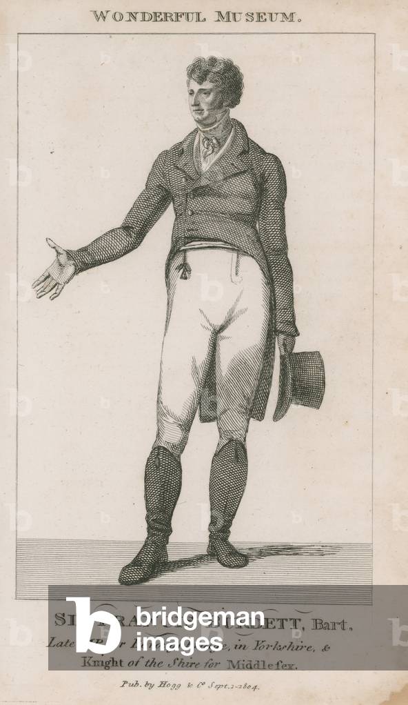 "Ritratto di Sir Francis Burdett (incisione)" di English School, b/w