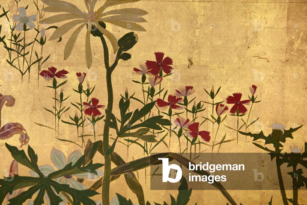 Paravento con fiori primaverili ed estivi, 1701-1749