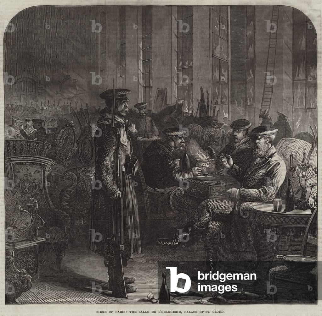 "Belagerung von Paris" von Charles J. Staniland, b/w