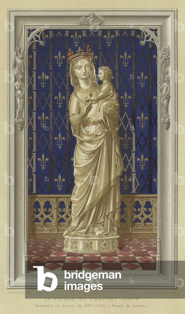 "Madonna col Bambino (colore lito)" 1801 di French School