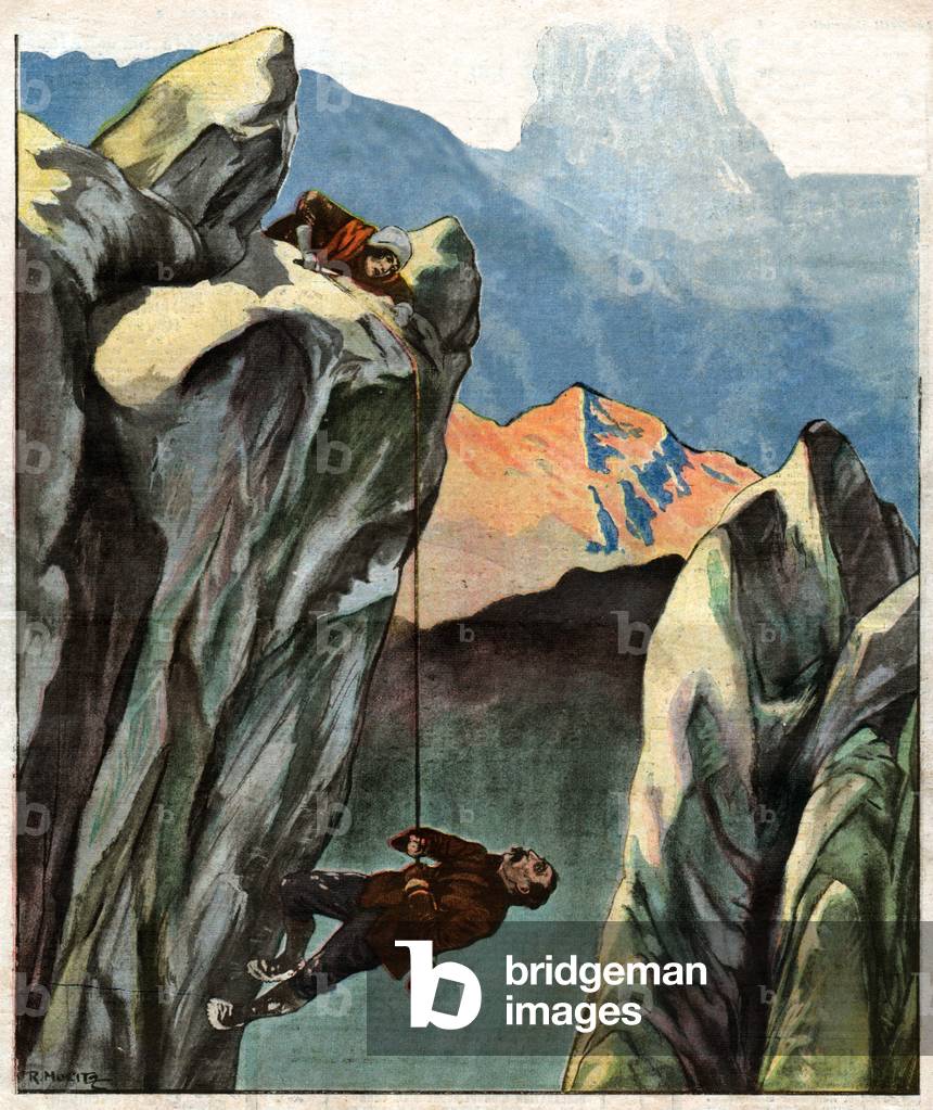 Incidente di arrampicata, 1923 (stampa)