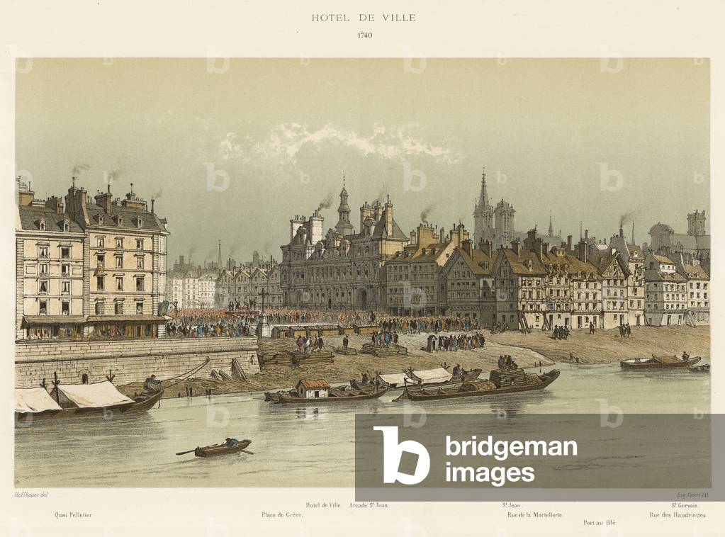 Hotel de Ville, 1740 (color lito)
