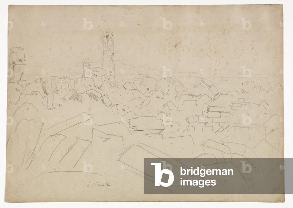 Ruinen von Selinunte, 1842 (bleistift auf papier)