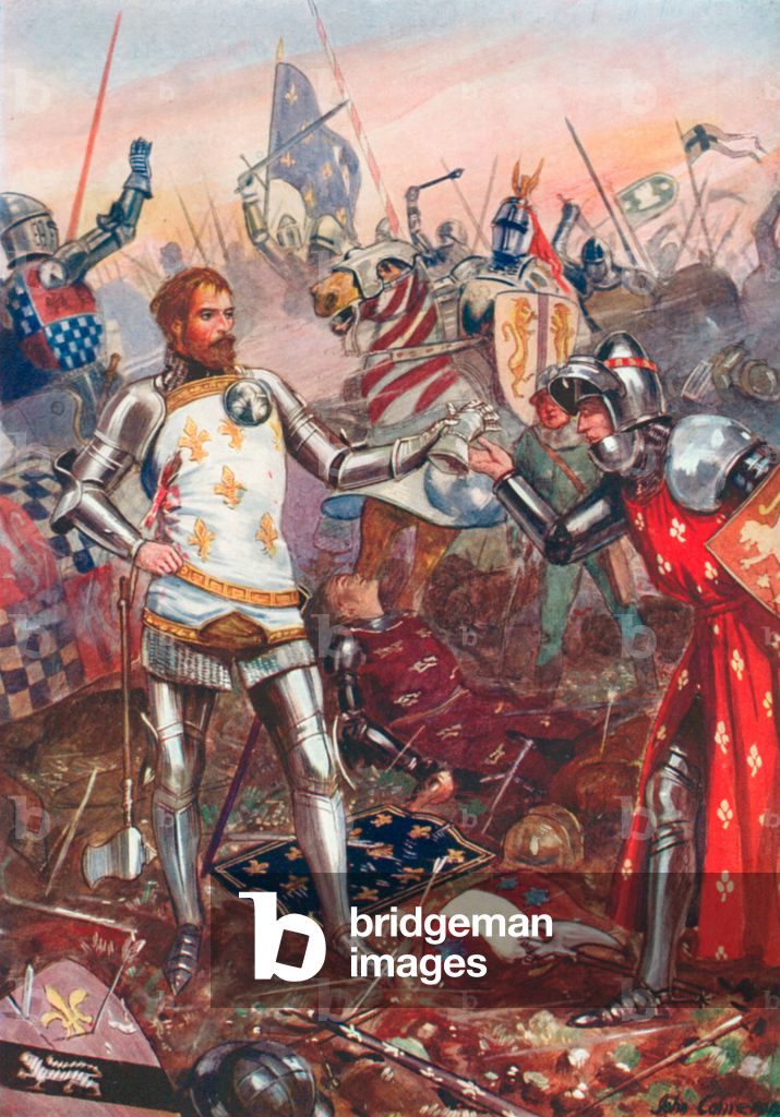 Immagine di Stampa "La resa di Giovanni I di Francia alla Battaglia di Poitiers" 1901 di John Cameron