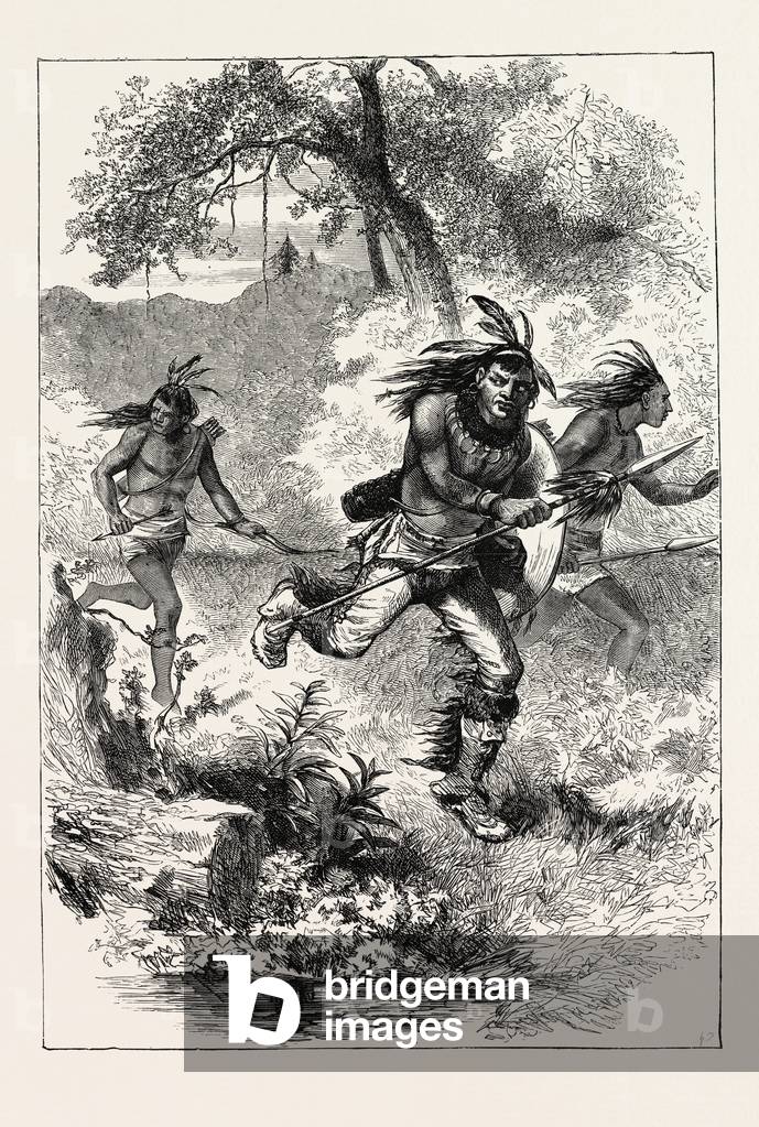 Immagine di Incisione "Volo di indiani dopo il massacro" 1801 di Unknown Artist