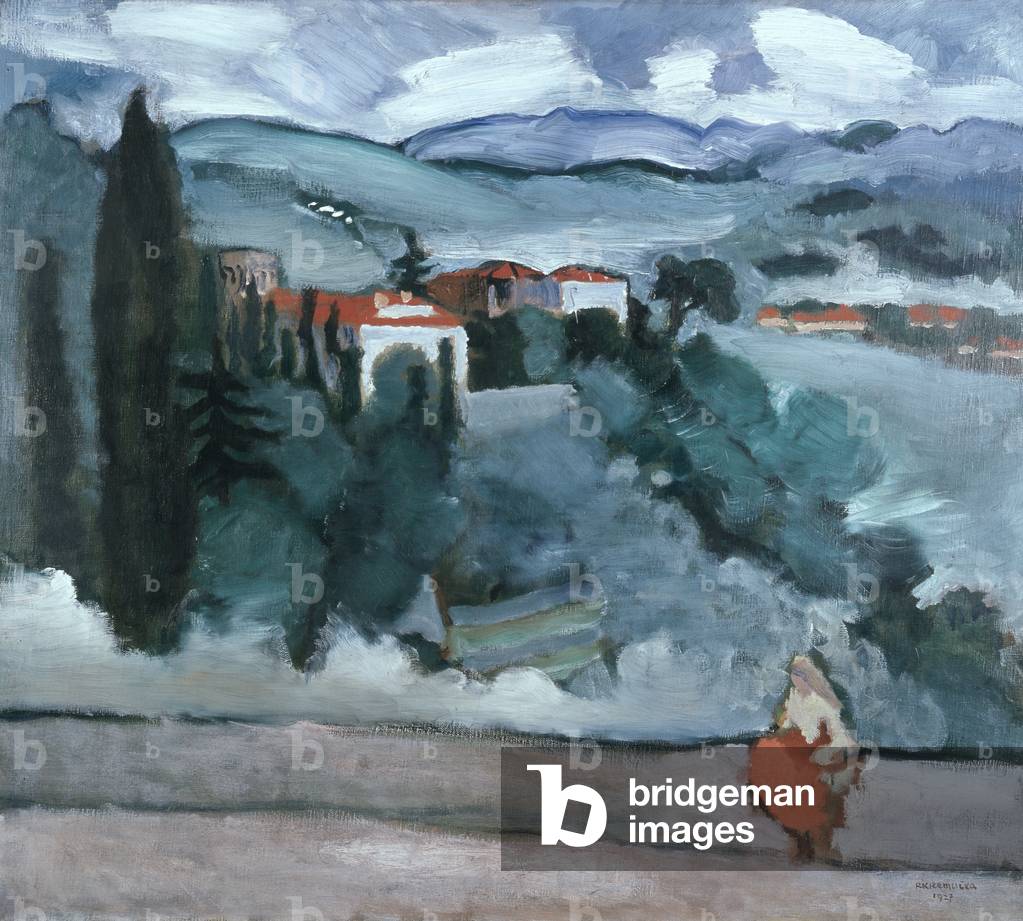 Road to Fiesole, 1927 (Öl auf Leinwand)