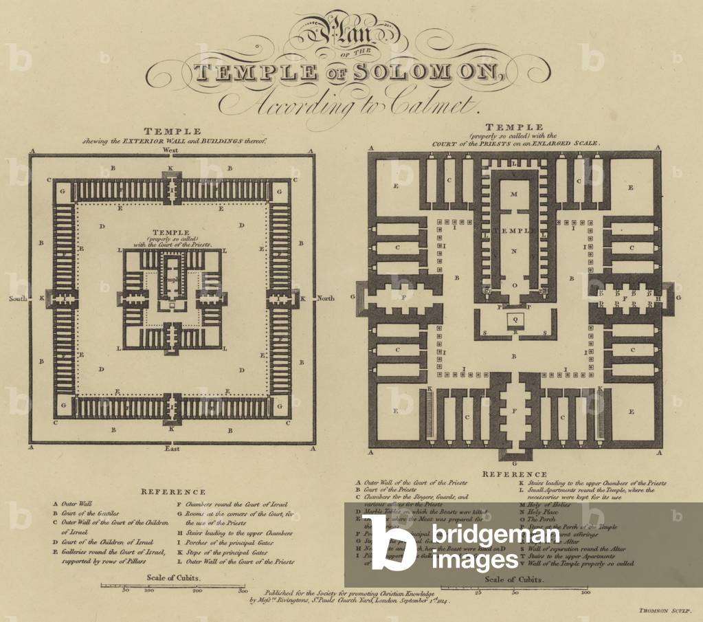 Image of Plan of the Temple of Solomon, according to Calmet (engraving ...