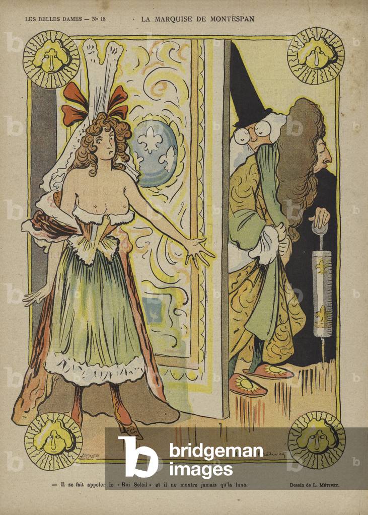 La Marquise De Montespan, Illustrazione per Le Rire (color lito)