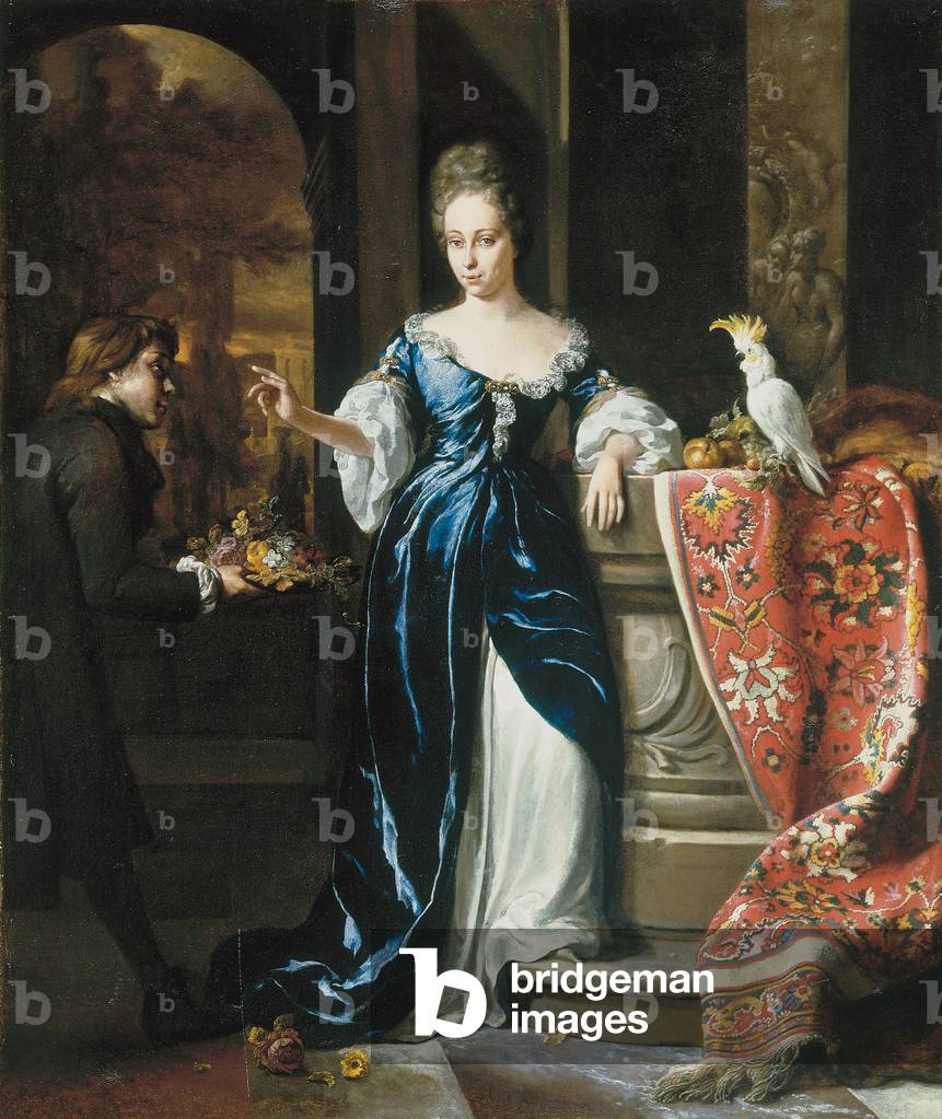 Immagine di Dipinto "Ritratto di Lodewina Schey in un abito blu" di Jan Weenix
