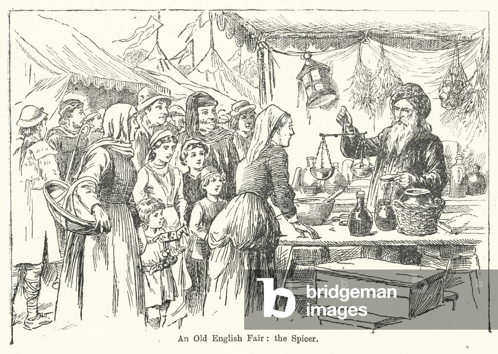 Bild von Druck "Eine alte englische Messe" 1901 von English School