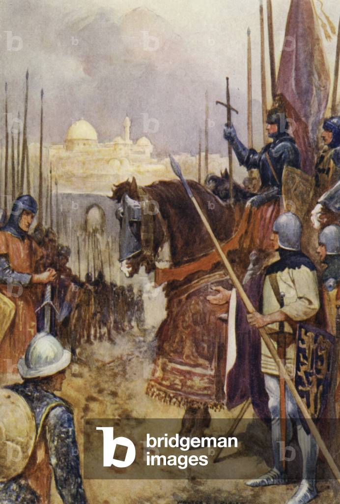 Illustrazione per Ivanhoe di Sir Walter Scott (litografia a colori)