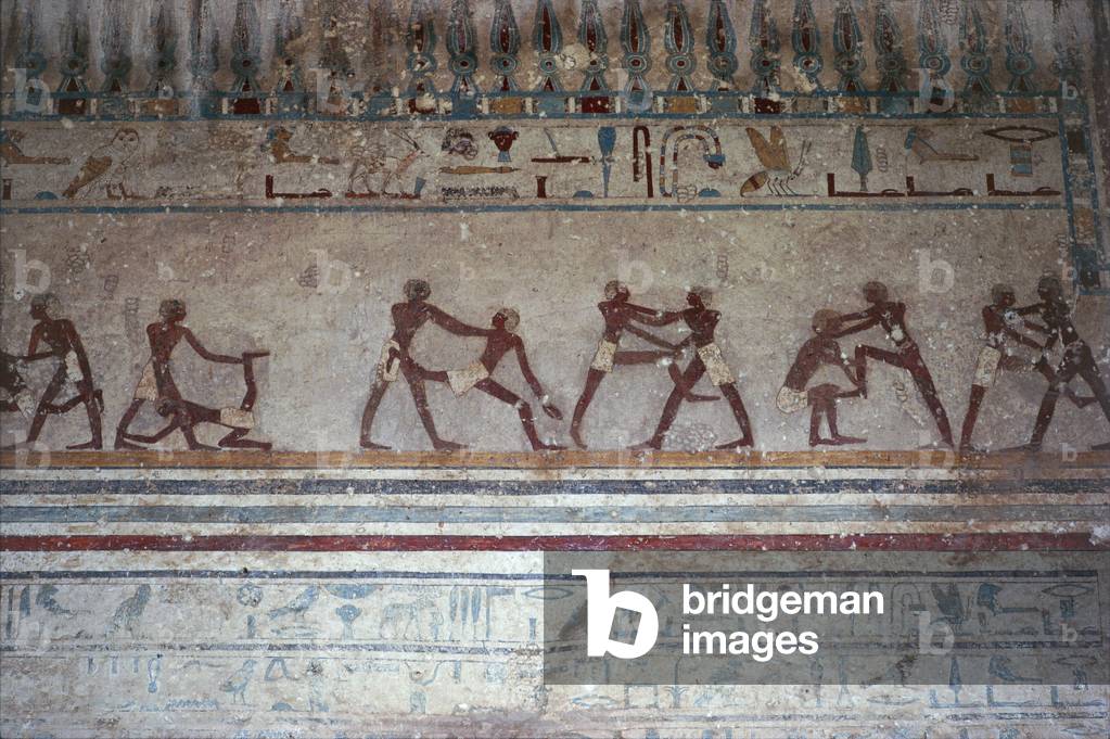 Egypt, Necropolis of Beni Hasan, Tomb of Amenemhat, mural painting