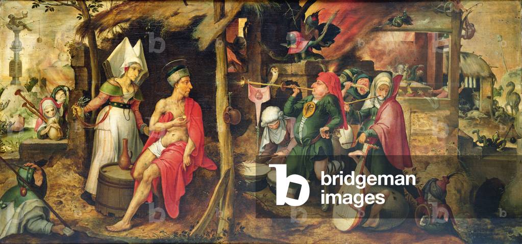 Image of Painting depicting The Trials of Job (oil on canvas), 16th century by Jean Mandyn