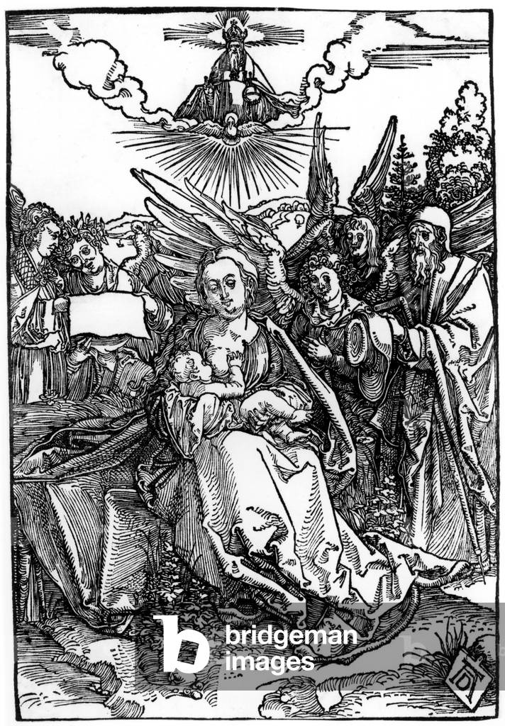 The Holy Family with Five Angels, c.1504 (woodcut print)