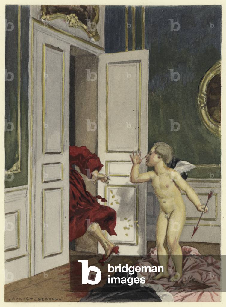 Illustration for memoirs of Casanova (colour litho) by Jules Marie Auguste Leroux