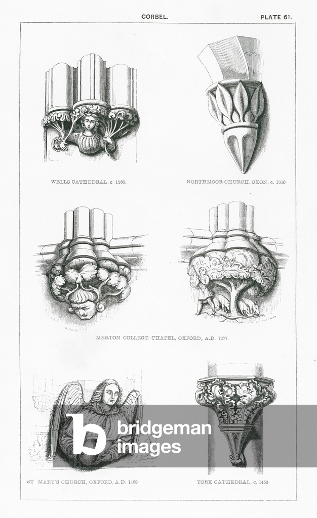Image of Engraving depicting Corbel (engraving) 1801 by English Artist
