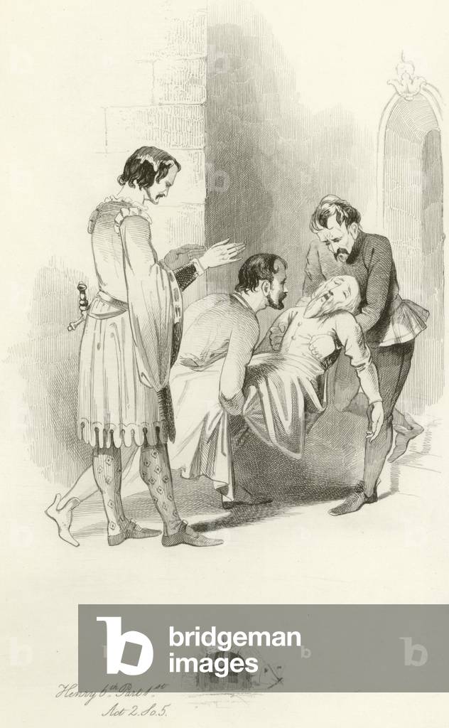 Act II, Sc. V from 'Henry VI' by William Shakespeare (etching)