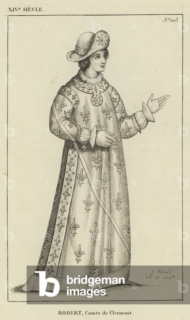 XIV Siecle, Robert, Comte de Clermont (incisione)