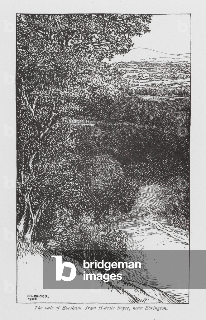 Bild von Druck "Das Tal von Evesham von Hidcole Boyce" 1901 von Frederick Landseer Maur Griggs