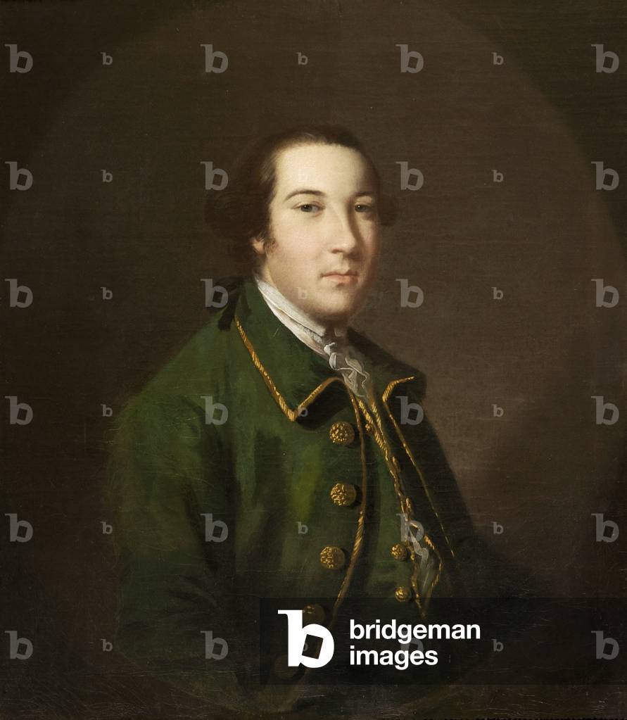 Immagine di Dipinto "Signore Peter Byrne Leicester", c.1750 di Joshua Reynolds, b/w