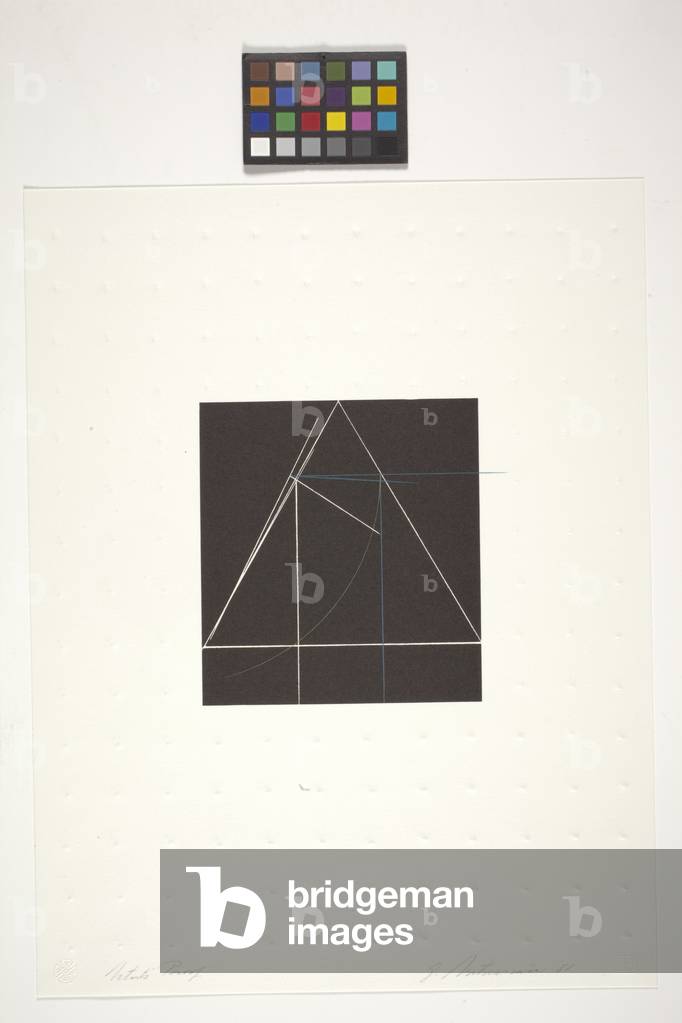 Untitled (colour lithogaph on white arches paper) by Garo Zareh Antreasian