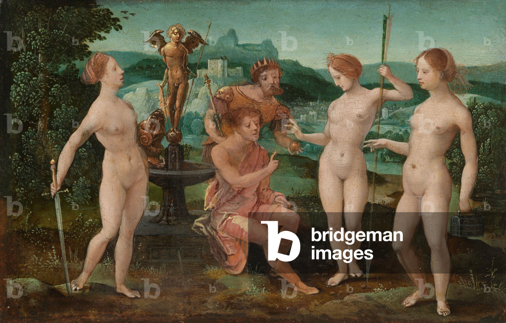 Bild von Gemälde "Das Urteil von Paris" 1532 von Master of the Female Half Lengths