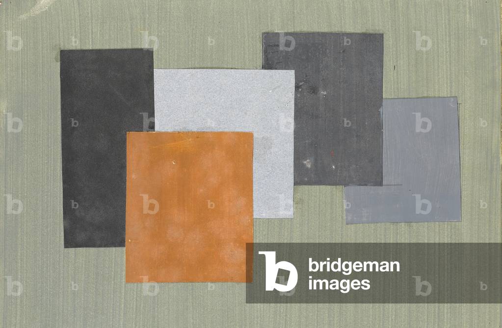 Design originale per 5 piazze, fine anni '60 (gouache & collage)