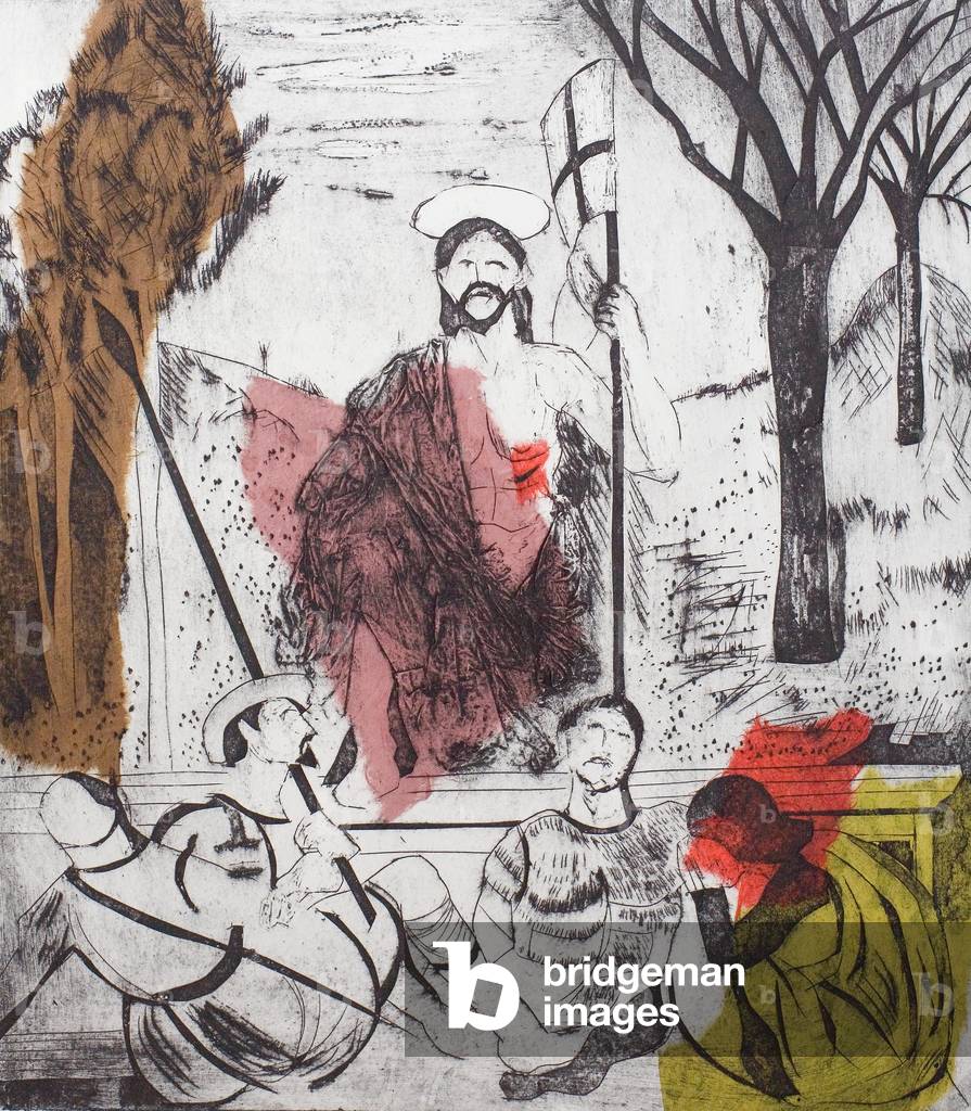 Die Auferstehung, 2014 (Collagraph Plate Monodrucke auf Chine Colle-Papier)