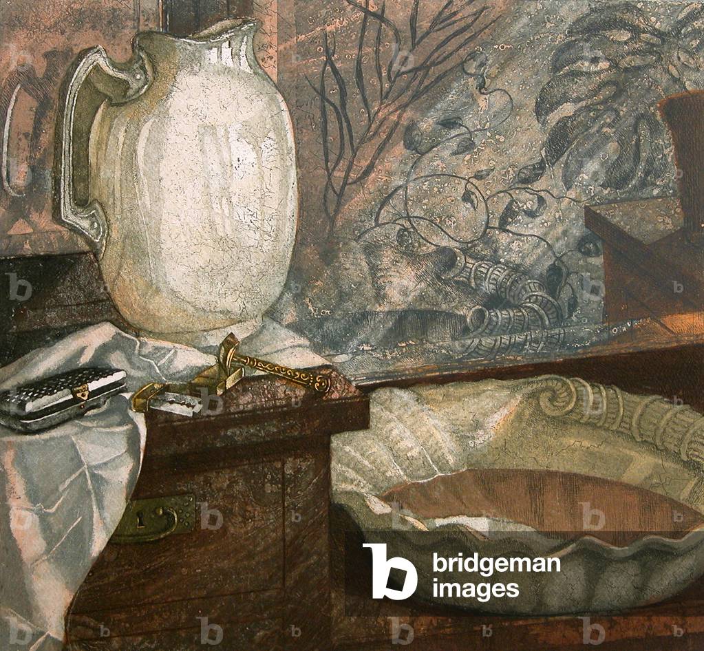 By the Mirror, 2003 (etching)