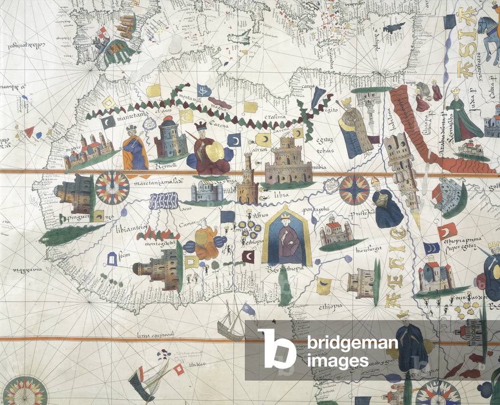 Image of Detail of Africa and Mediterranean Basin, by Juan de la by ...