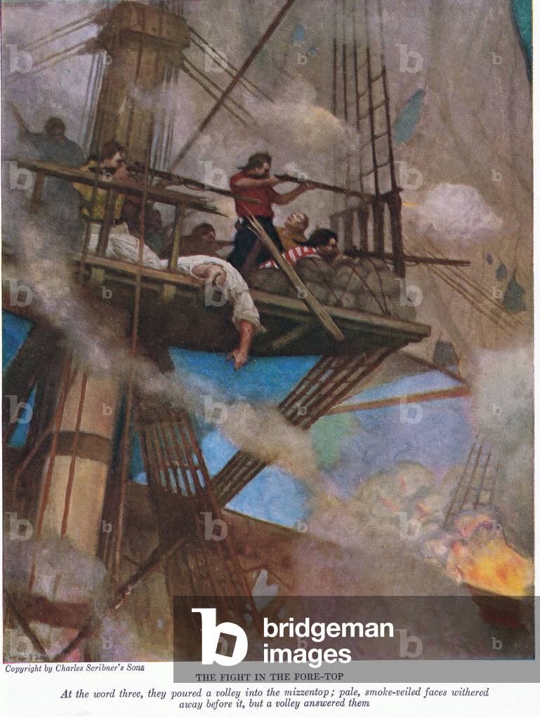 La lotta per il foretop, 1928 (colore lito)