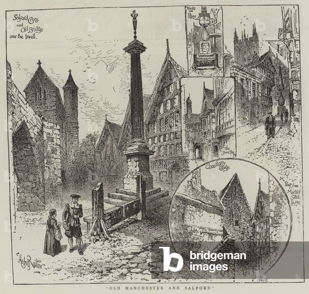 Old Manchester and Salford (Gravur)