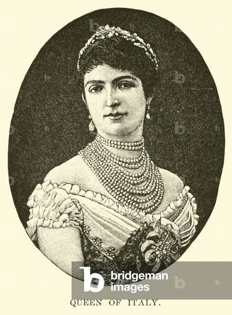 Queen of Italy (engraving) by American Artist, b/w