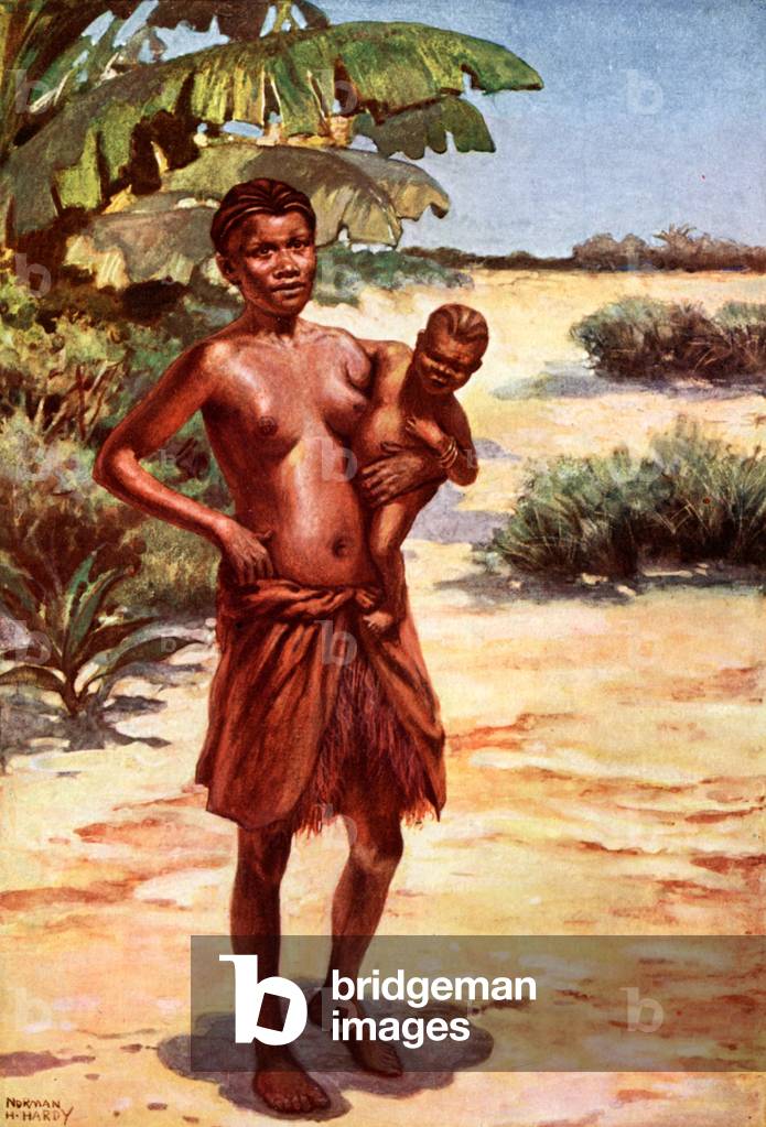 Bambala Woman: Fiume Kwilu, Congo Free State (color lito)