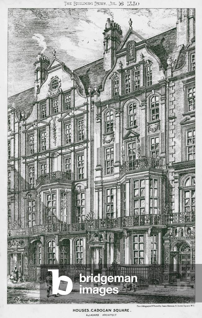 Häuser, Cadogan Square (litho)