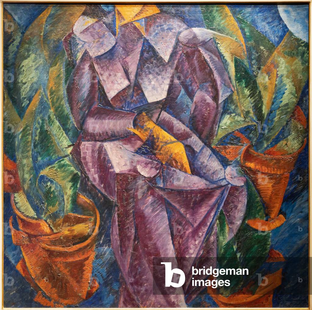 Donna seduta, costruzione perpendicolare a spirale, 1913-14 (olio su tela)