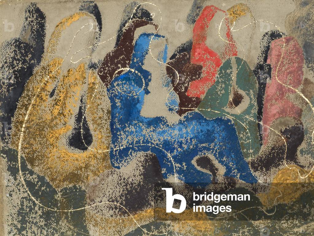 Immagine di Disegno "Quattro figure c.1945 (olio su carta)" 1945 di John Cecil Stephenson