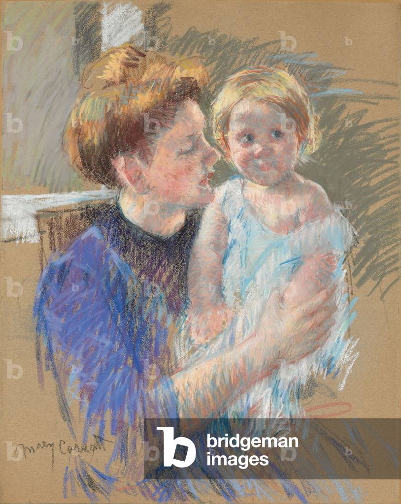 "madre in viola detenzione suo bambino" 1914 di Mary Stevenson Cassatt