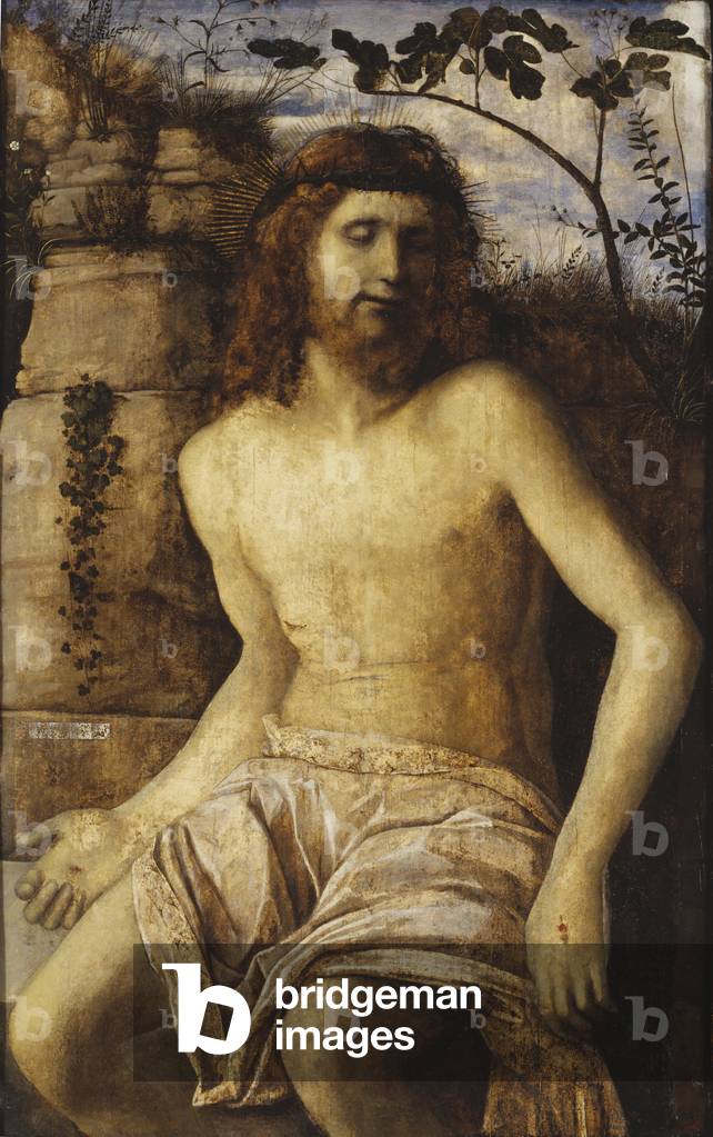 Cristo incoronato con spine, c.1500 (olio su pannello)