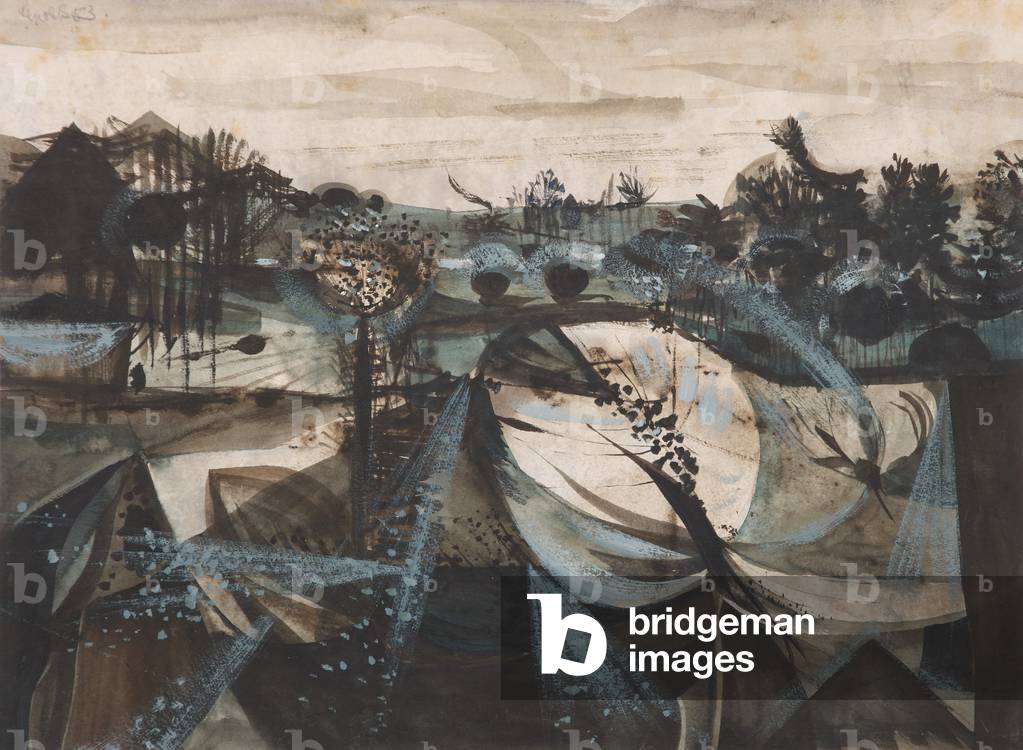 Landscape, Moulton, 1953 (gouache & w/c auf Papier)
