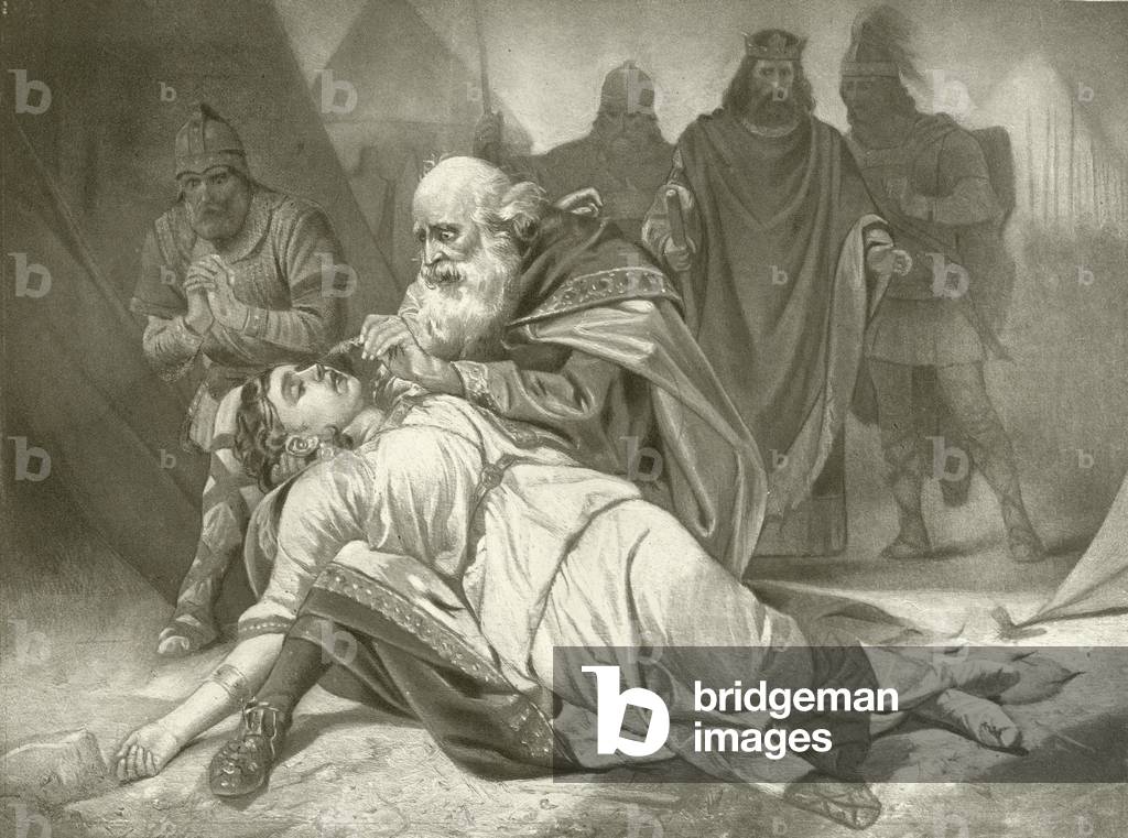 Immagine di Incisione "Re Lear. Atto V" di Felix Octavius Carr Darley, b/w